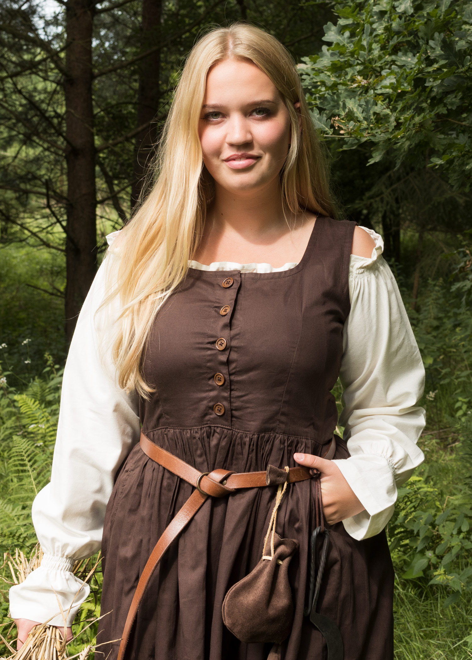 Sleeveless Medieval Dress, Overdress Lene, brown, Peasant's Dress ...
