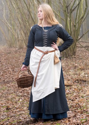 Medieval Dress Marit with Cording, dark blue, Overdress, Dresses ...