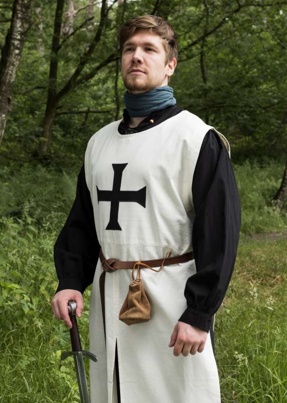 Medieval Tabard, Teutonic Knights, natural-coloured/black, Surcoat ...