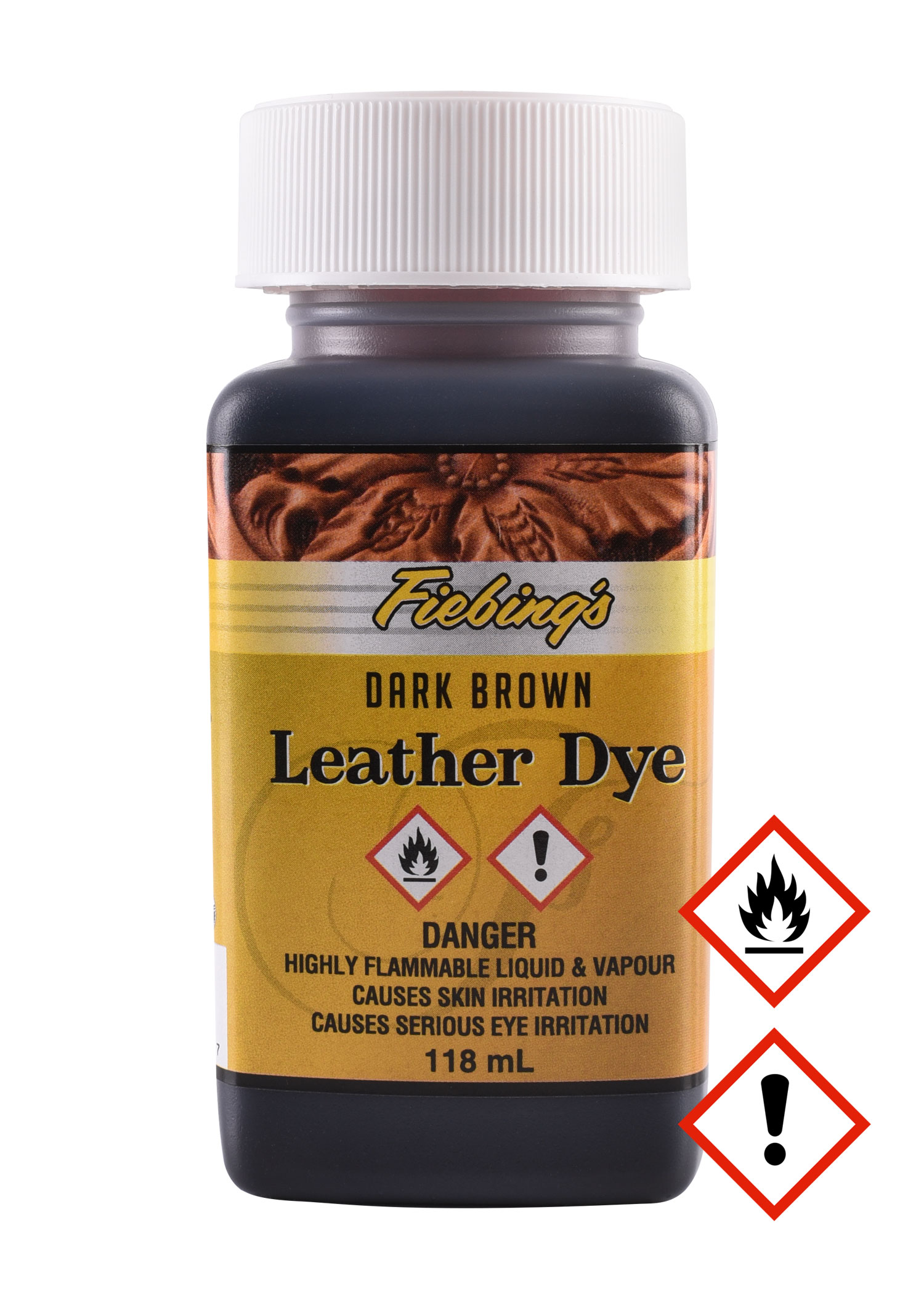 Fiebing's Leather Dye, Brown, 118 ml Bottle, Alcohol-based, Leather dyeing,  DIY, Do-It-Yourself, Smooth Leather