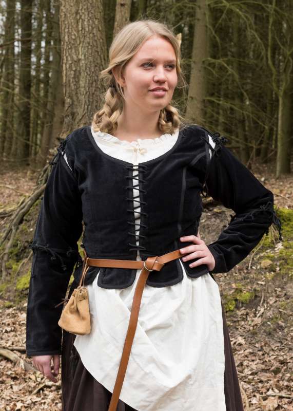 Medieval Velvet Jacket Griselda, black, Woman's Jacket, Late Middle ...