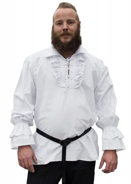 Medieval Pirate Shirt Henry, white, Ruffle Shirt, Late Middle Ages ...