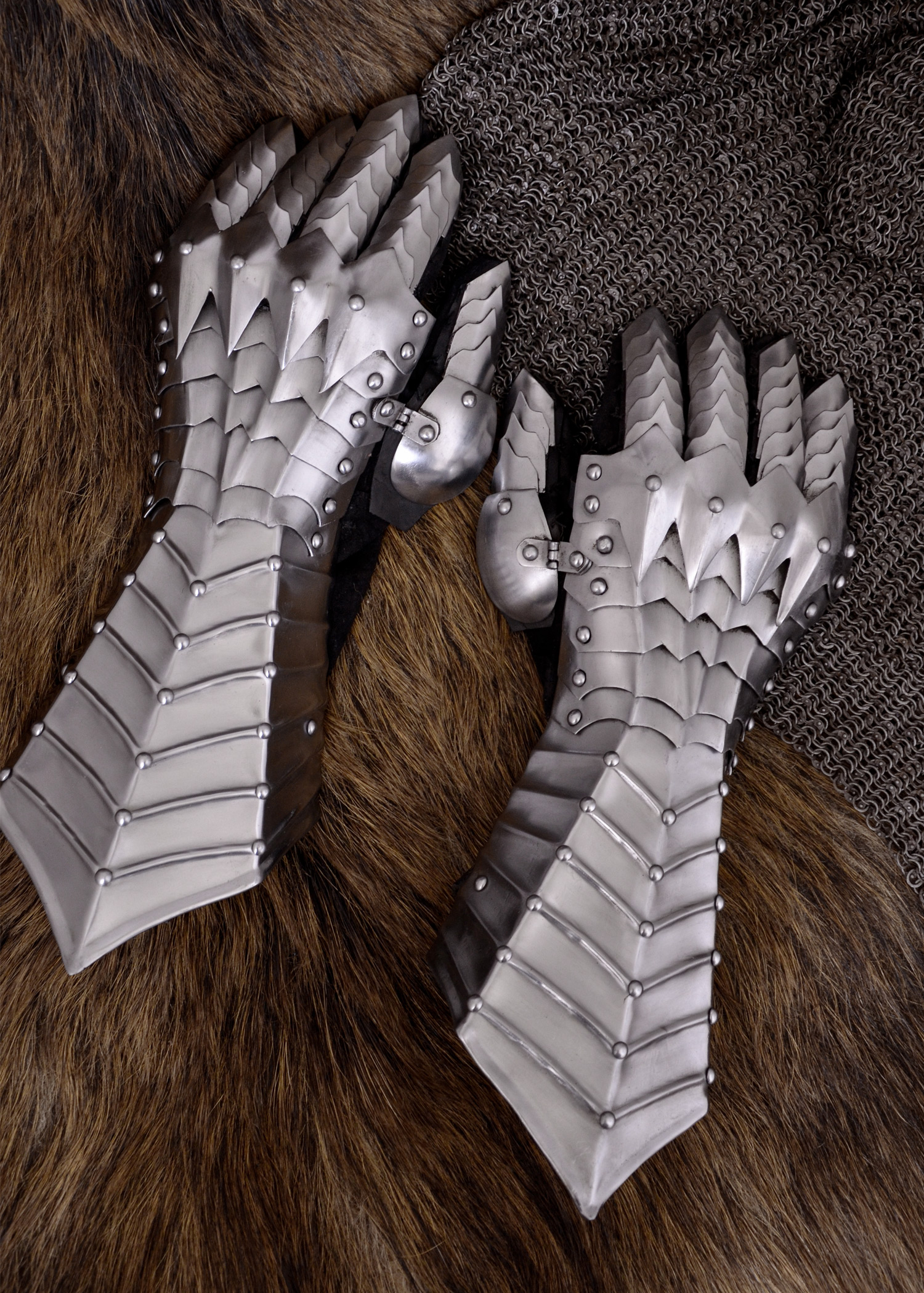 Medieval Steel Articulated Gauntlets With Gloves Re-Enactment Or LARP 