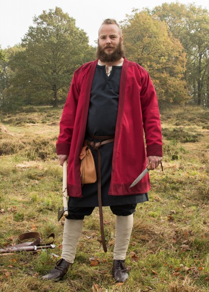 Klappenrock Bjorn, Viking Coat, red, Warrior's Coat, Medieval Garments ...